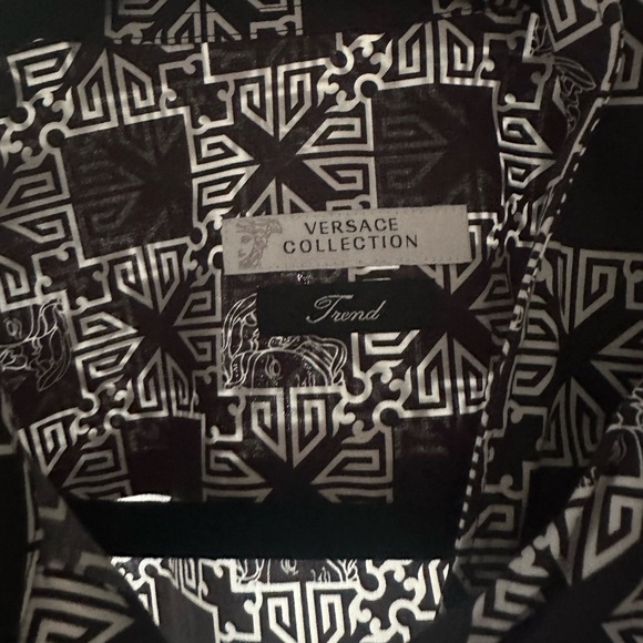 Versace Collection Men's Geometric Black and White Shirt